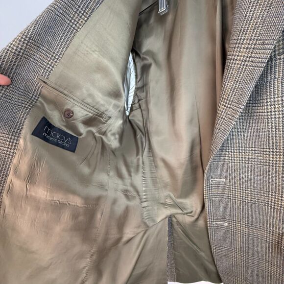 Lauren Ralph Lauren Oversized Boyfriend Wool Blazer | Glen Plaid 100% Lambswool - Picture 9 of 14